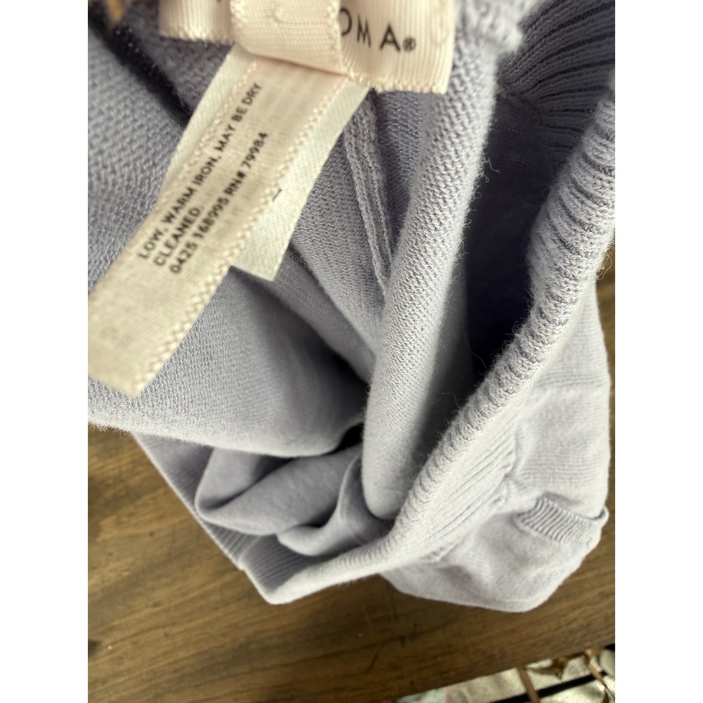 Soma 24/7 Cropped Sweater Pants Periwinkle Blue Cotton Knit Wide Leg Crop XL - Picture 8 of 11